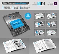 indesign模板－年终报刊(通用型/52页)：Clean Corporate Annual Report V1